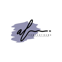 AL handwriting logo template of initial signature. beauty monogram and elegant logo design