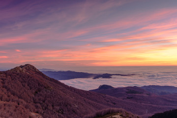 Beautiful sunrise in the mountains (Montseny Natural Park, Catalonia, Spain)