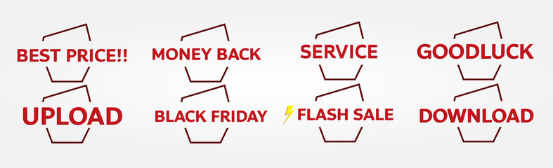 red banner promotion tag design for marketing