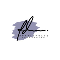 FD handwriting logo template of initial signature. beauty monogram and elegant logo design