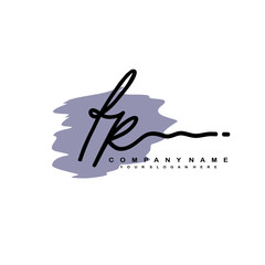 FR handwriting logo template of initial signature. beauty monogram and elegant logo design