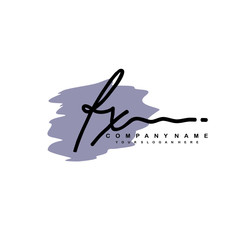 FX handwriting logo template of initial signature. beauty monogram and elegant logo design