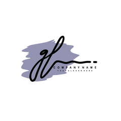 GL handwriting logo template of initial signature. beauty monogram and elegant logo design