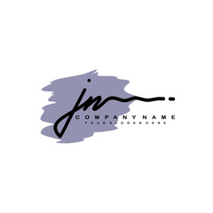 JN handwriting logo template of initial signature. beauty monogram and elegant logo design