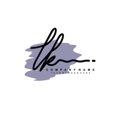 LK handwriting logo template of initial signature. beauty monogram and elegant logo design