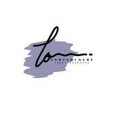 LO handwriting logo template of initial signature. beauty monogram and elegant logo design