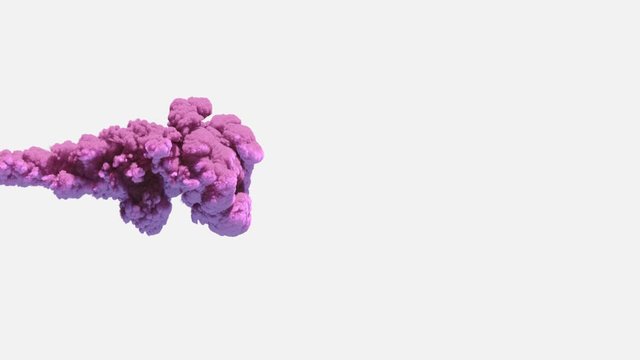 Puffy Purple Smoke isolated White background