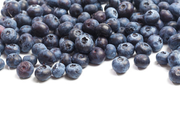 Blueberries isolated on white background.