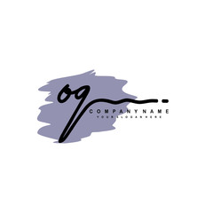 OQ handwriting logo template of initial signature. beauty monogram and elegant logo design