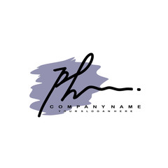 PH handwriting logo template of initial signature. beauty monogram and elegant logo design