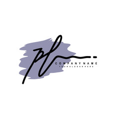 PL handwriting logo template of initial signature. beauty monogram and elegant logo design