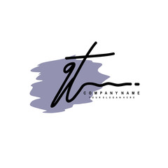 QT handwriting logo template of initial signature. beauty monogram and elegant logo design