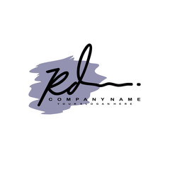 RD handwriting logo template of initial signature. beauty monogram and elegant logo design
