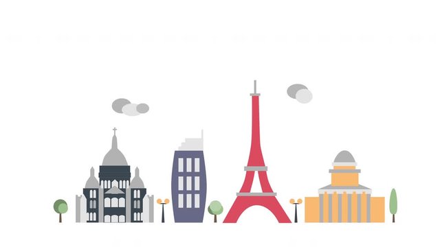 Iconic Paris Landmarks Motion Graphic