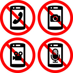 写真撮影 動画撮影 録音の禁止のアイコン Wall Mural Logistock