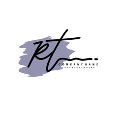 RT handwriting logo template of initial signature. beauty monogram and elegant logo design