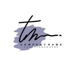 TM handwriting logo template of initial signature. beauty monogram and elegant logo design
