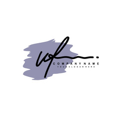 VF handwriting logo template of initial signature. beauty monogram and elegant logo design