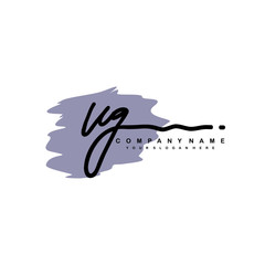 VG handwriting logo template of initial signature. beauty monogram and elegant logo design