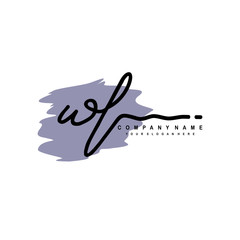 WL handwriting logo template of initial signature. beauty monogram and elegant logo design