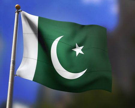 Pakistani Flag in the Wind