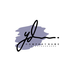 YD handwriting logo template of initial signature. beauty monogram and elegant logo design