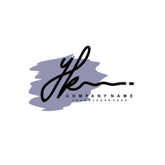 YK handwriting logo template of initial signature. beauty monogram and elegant logo design