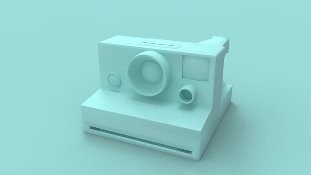 3d rendering of a vintage instant camera isolated in studio background