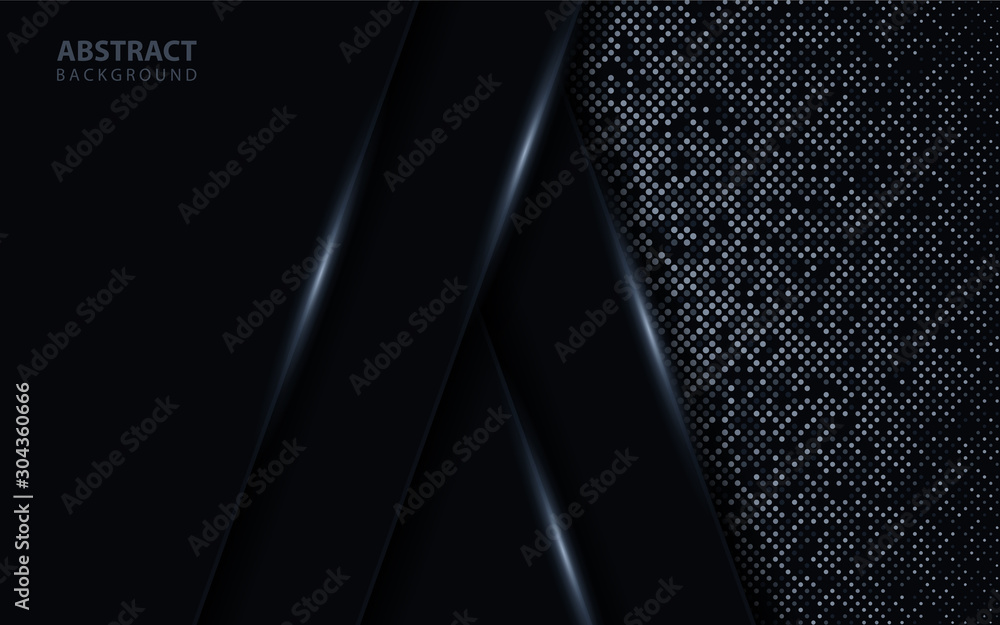 Poster dark abstract background with paper shapes overlap layers. luxury and modern concept texture with si