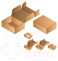 Box packaging die cut template design. 3d mock-up