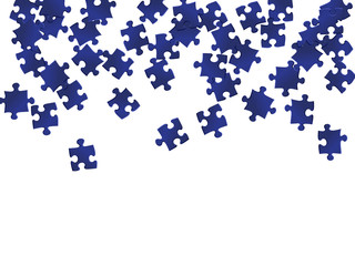 Abstract teaser jigsaw puzzle dark blue parts 