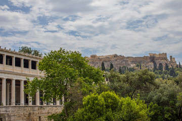 view of Athens acropolis in Greece