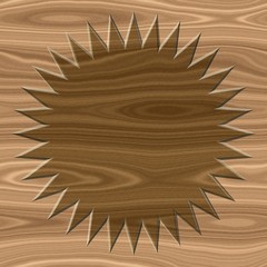 3d circle wood flat shape graphic natural eco hand made label design on seamless wooden desk pattern background