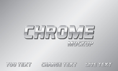 Modern Chrome Text Effect Mockup  full editable text