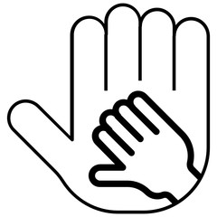 Helping hands Charity concept Vector Child support Icon Design