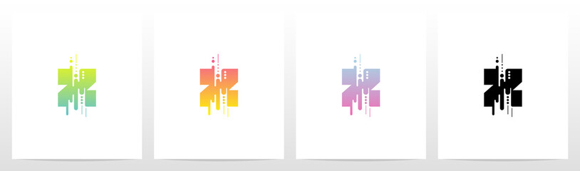 Abstract Dots And Lines Letter Logo Design z