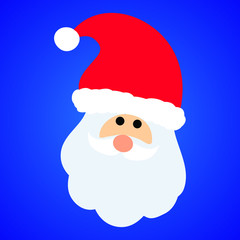 new year santa's face on a blue background