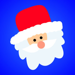 new year santa's face on a blue background