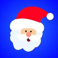 new year santa's face on a blue background