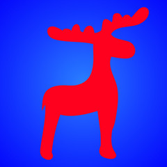 vector, isolated, new year red deer
