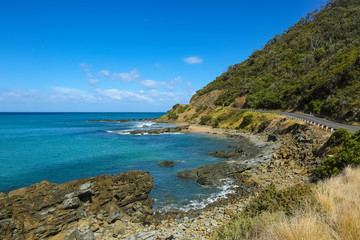 Fototapeta na wymiar Beautiful beach on the Great Ocean Road, Victoria, Australia