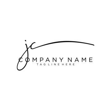 Initial letter JC Signature handwriting Logo Vector