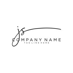 Initial letter JS Signature handwriting Logo Vector