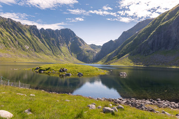 landscape in protected park area Borga Eggum in Eggum in Lofoten in Norway