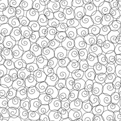Abstract seamless pattern of circle doodles. spiral doodle illustration