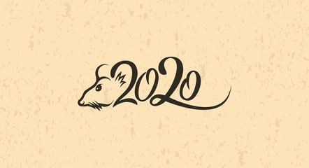 Happy New Year 2020. Vector illustration concept for background, greeting card, website and mobile website banner, party invitation card, social media banner, marketing material