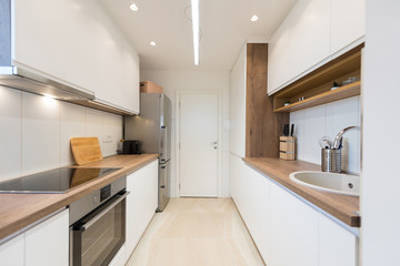 Kitchen interior in modern apartment