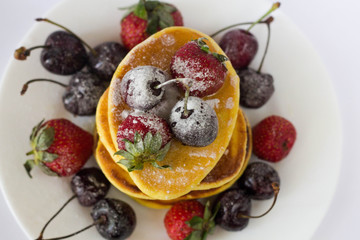 cake with fruits and berries