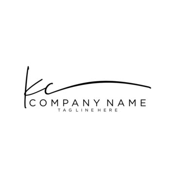 Initial letter KC Signature handwriting Logo Vector