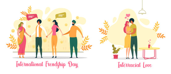Fototapeta premium International Friendship Day Flat Vector Concept